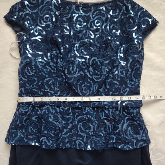 Jade by Jasmine Bejeweled Sequins Tiffany chiffon cap sleeves Sparkle Shine Maxi - Picture 6 of 11